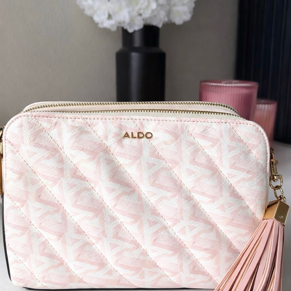 ALDO Blush Quilted Crossbody Bag with Tassel